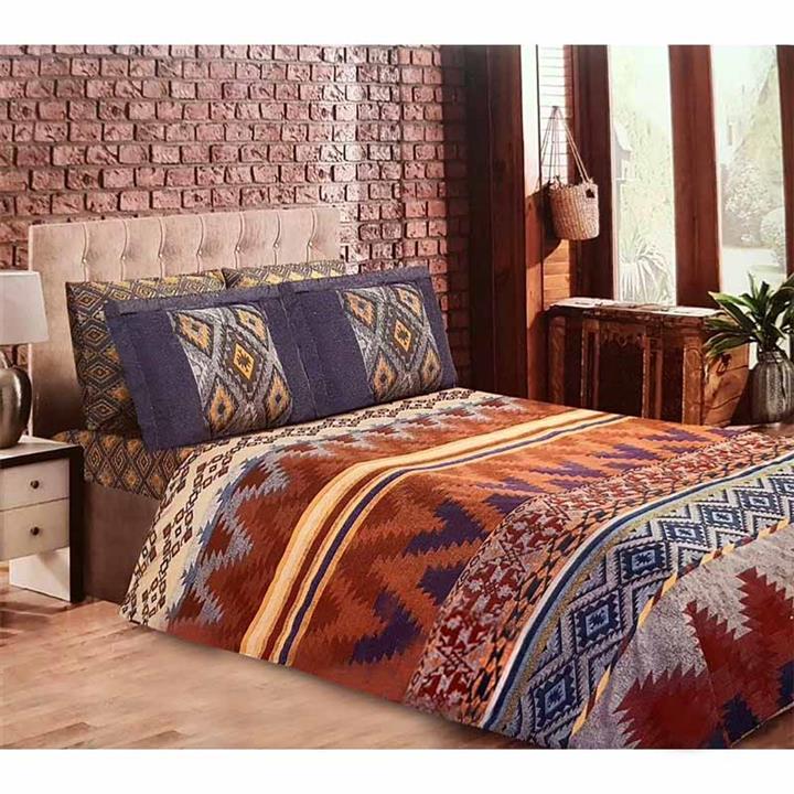 نیم ست ملحفه یک نفره مل رز طرح گلیم Kilim روتاری رانفرس